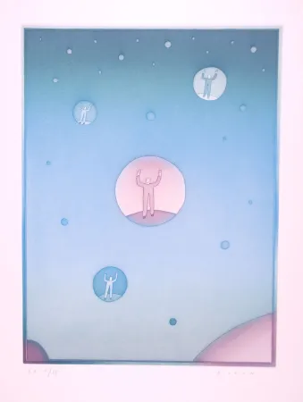 Radierung Und Aquatinta Folon - La Communication