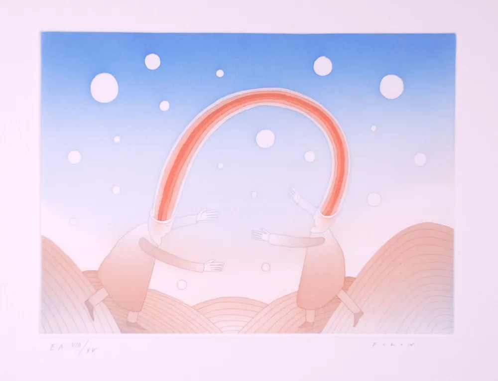 Radierung Und Aquatinta Folon - La Rencontre - The Meeting