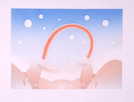 Radierung Und Aquatinta Folon - La Rencontre - The Meeting