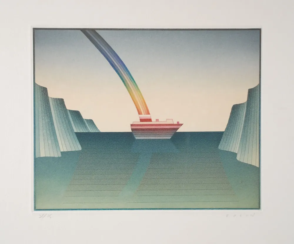 Radierung Und Aquatinta Folon - Le Voyage