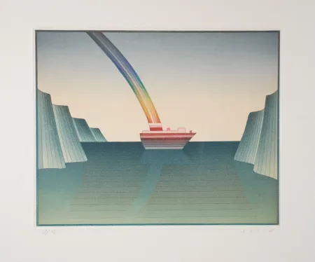 Radierung Und Aquatinta Folon - Le Voyage