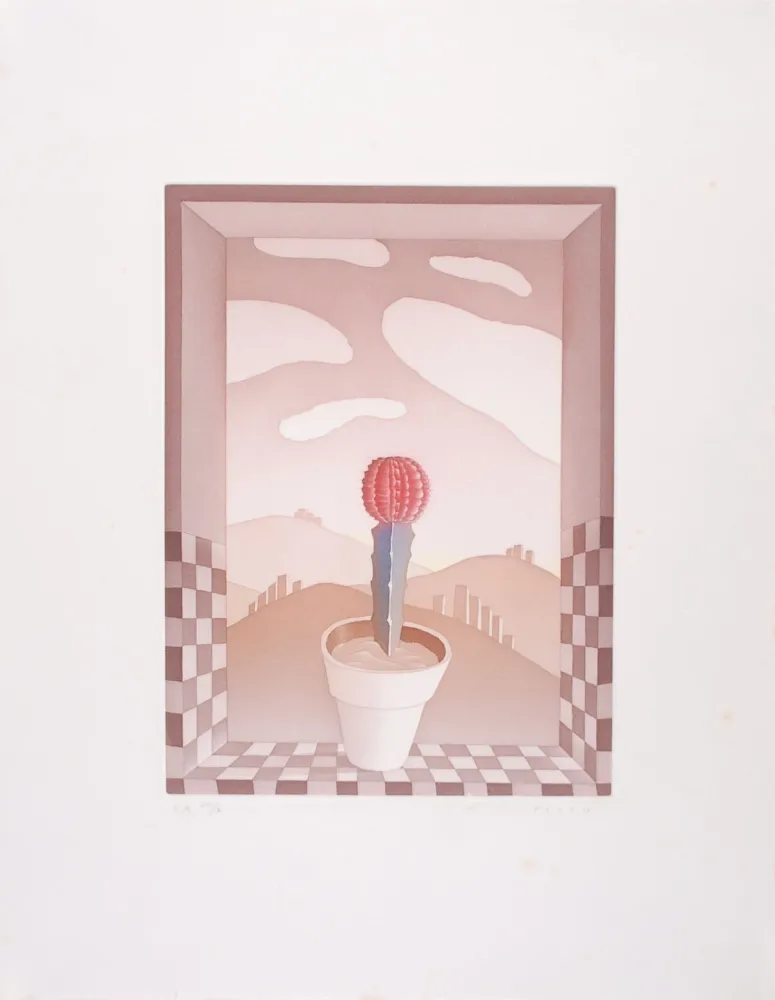 Radierung Und Aquatinta Folon - Une Fleur