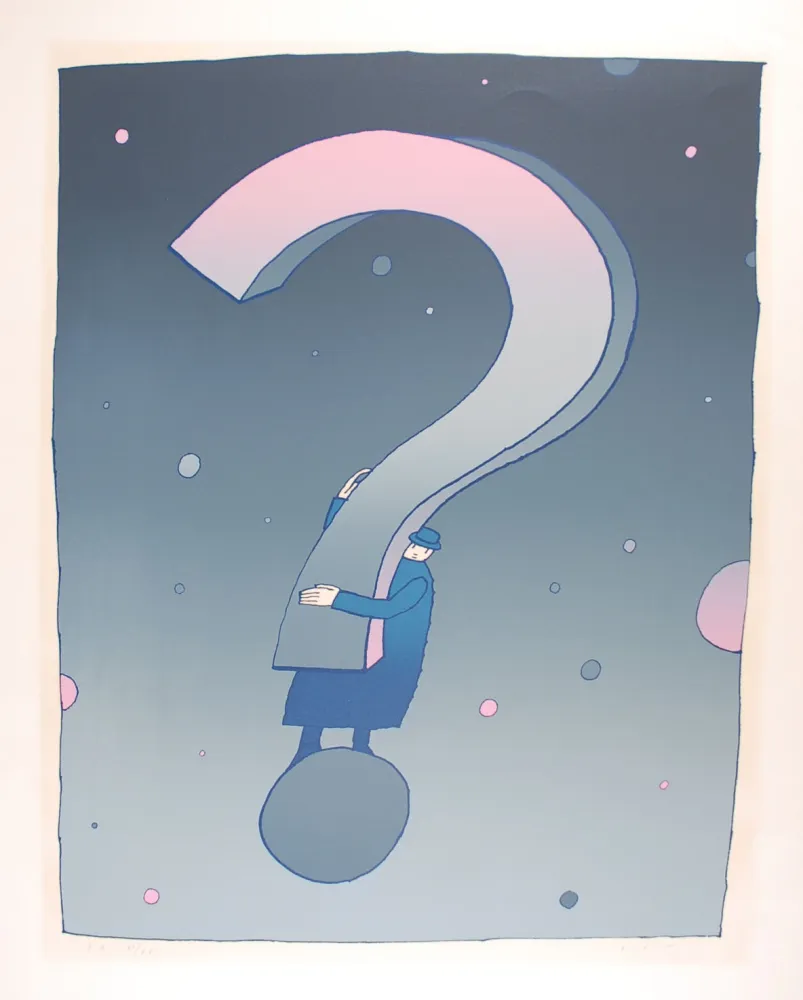 Siebdruck Folon - What ?