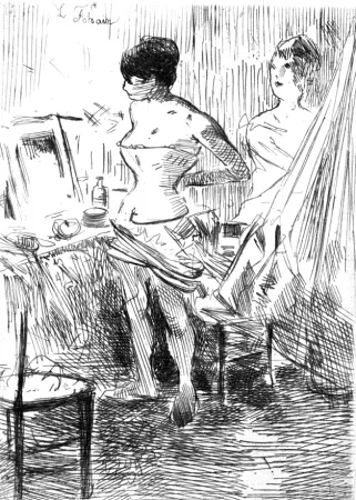 Radierung Forain - Danseuses dans leur loge