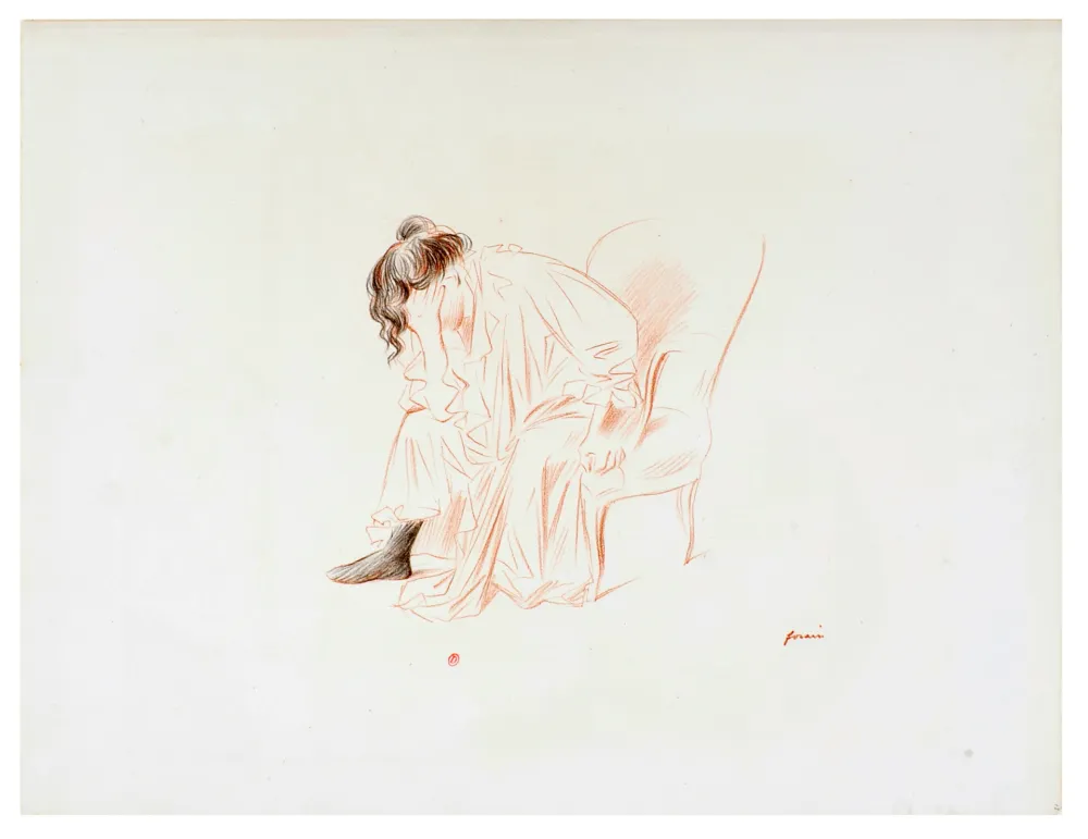 Lithographie Forain - Etude