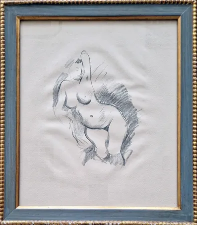 Lithographie Forain - Etude de nu, de face.