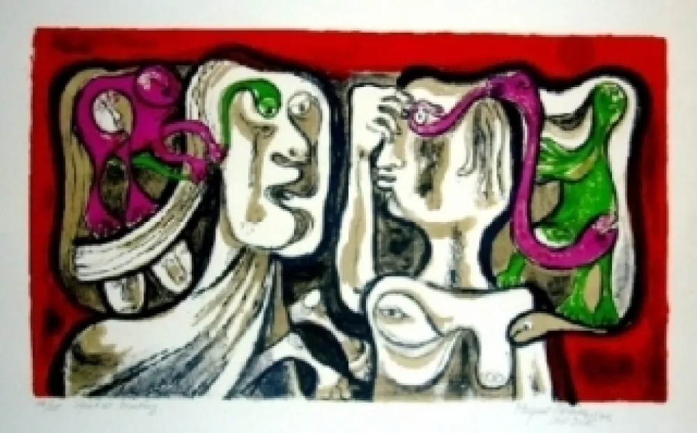 Lithographie Forner - Spatial meeting