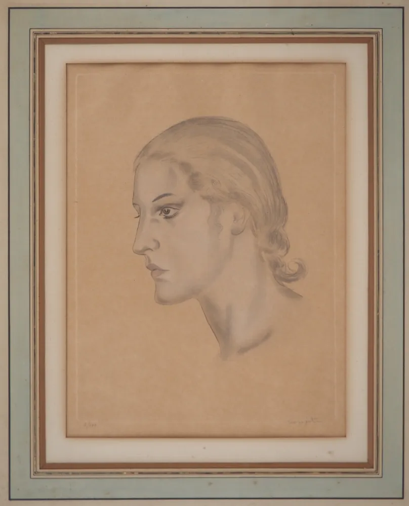 Radierung Foujita - Femme de profil