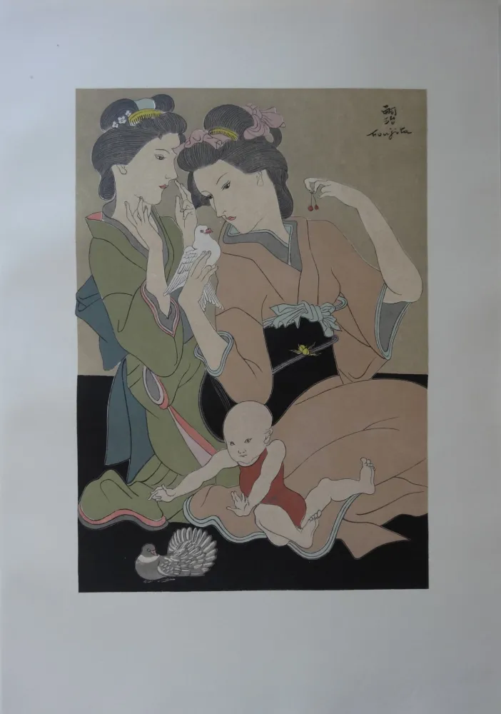 Stich Foujita - Geishas à la colombe