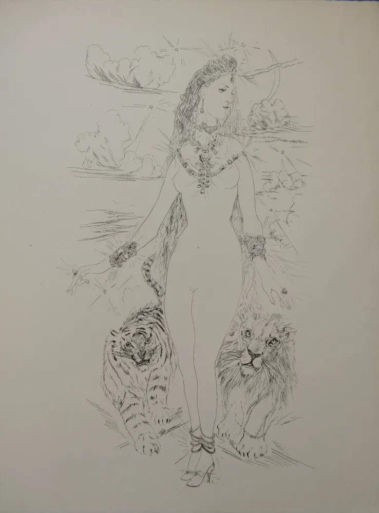 Stich Foujita - La Rivière Enchantée - Nu aux tigres