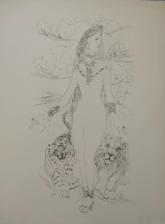 Stich Foujita - La Rivière Enchantée - Nu aux tigres