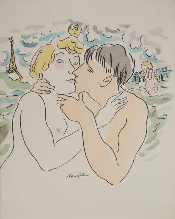 Stich Foujita - Les amoureux à Paris