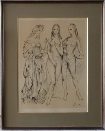 Lithographie Foujita - Les Trois Graces