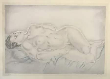 Radierung Und Aquatinta Foujita - Reclining Nude (From Femmes)