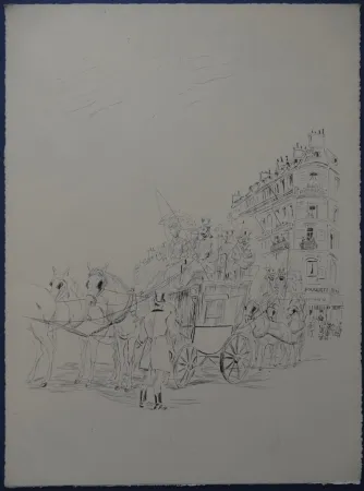 Radierung Foujita - Rivière enchantée - AutoportraitLe Fouquets