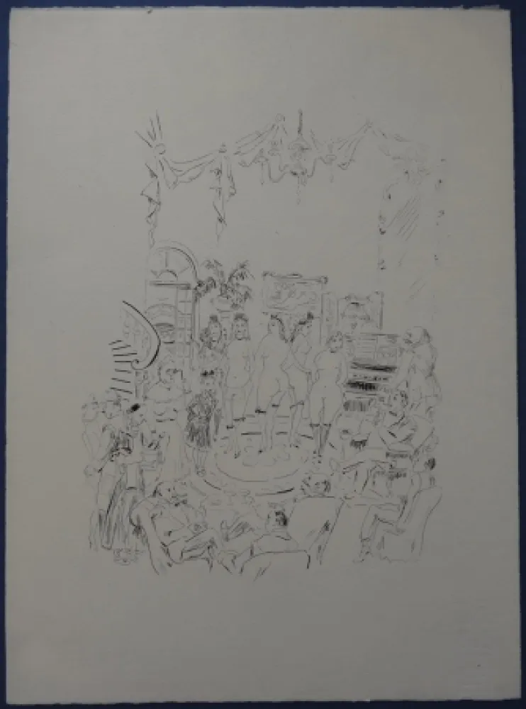 Radierung Foujita - Rivière enchantée - Cabaret