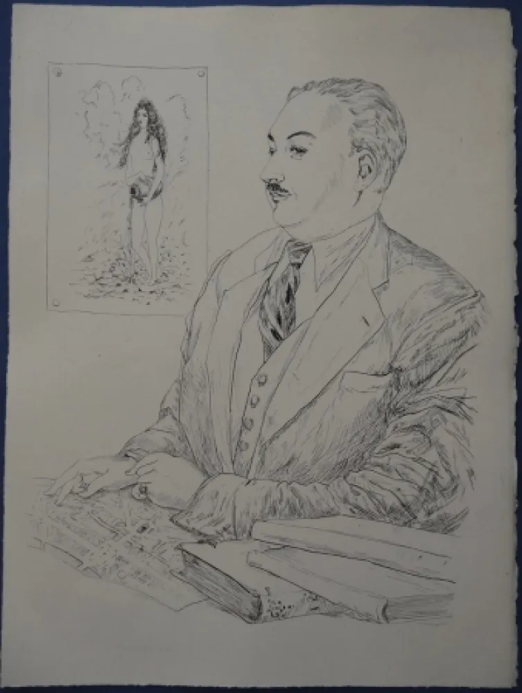 Radierung Foujita - Rivière enchantée - Héron de Villefosse