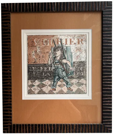 Holzschnitt Foujita - VITRIER. Bois en couleurs pour 