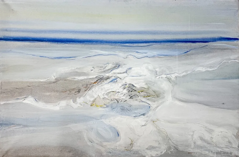 Keine Technische Frattini - Vittore Frattini (1937) - Sopra le nuvole - Oil on Canvas - 1970