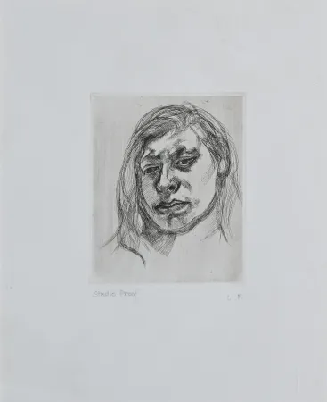 Stich Freud - Lucian Freud (1922–2011) – Head of a Girl II – Etching on paper – 1982