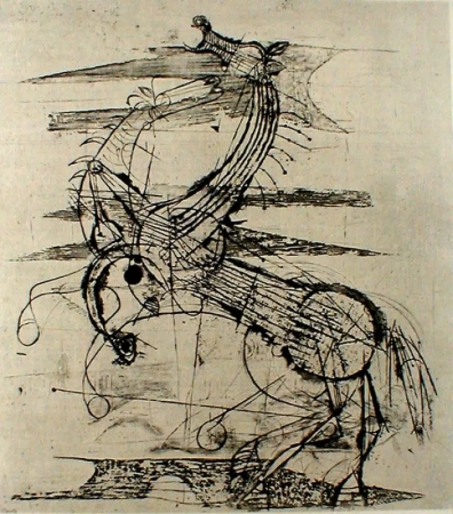 Radierung Friedlaender - Les Chevaux I 