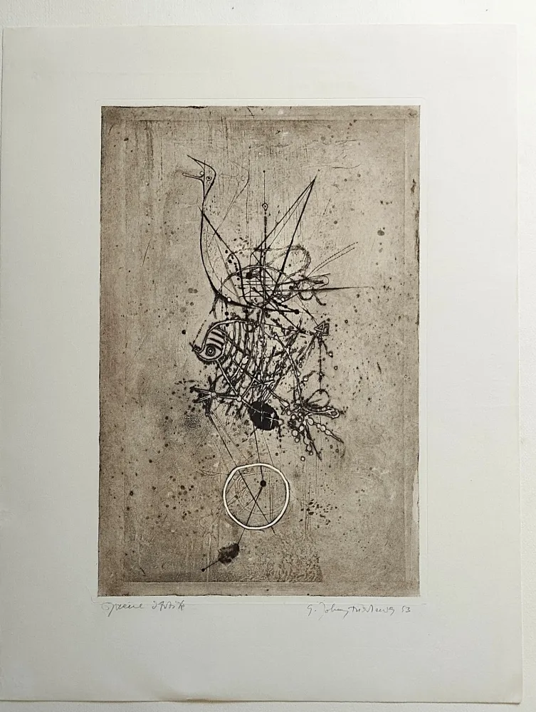 Radierung Friedlaender - Poisson et Oiseau III