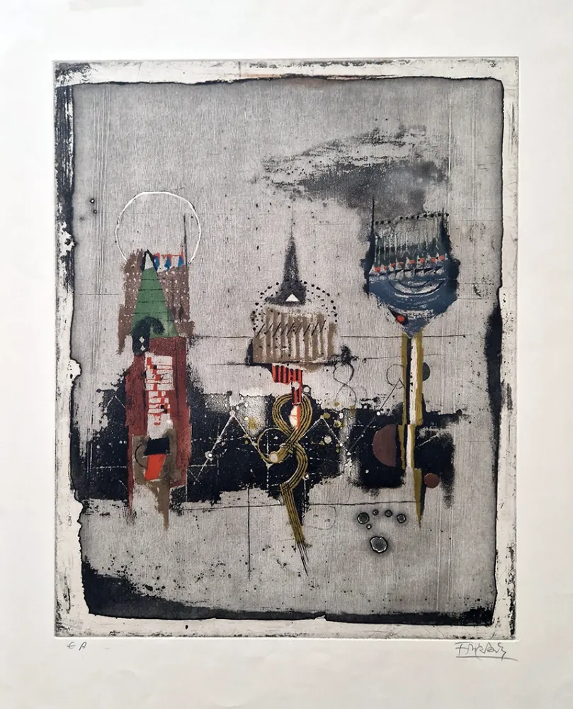 Radierung Friedlaender - Trois Fleurs