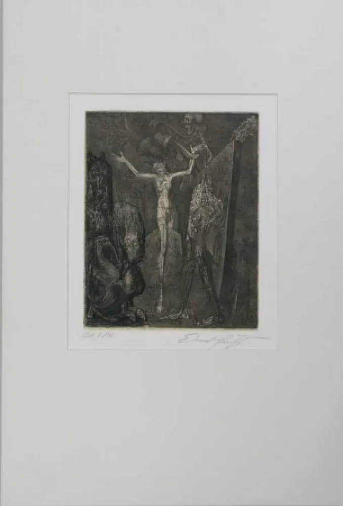 Radierung Fuchs - Totenglocke