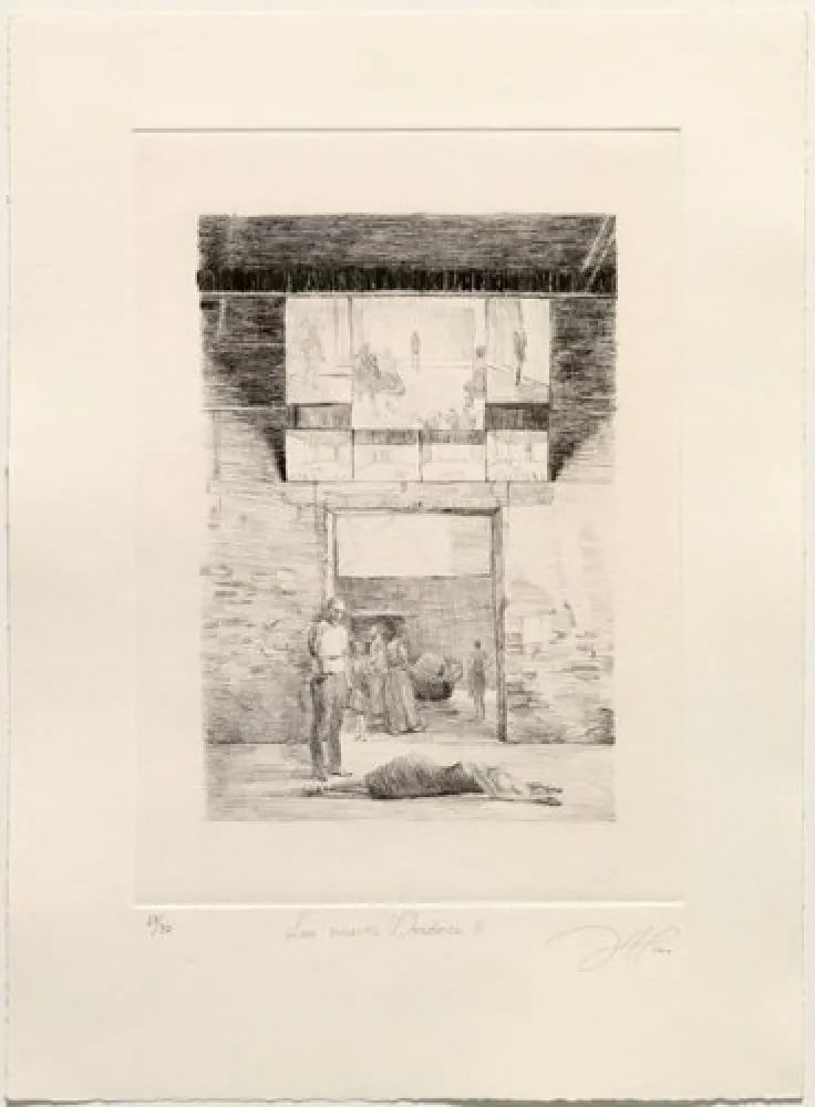 Kaltnadelradierung Gamarra - Los nuevos Oradores II