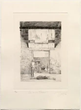 Kaltnadelradierung Gamarra - Los nuevos Oradores II