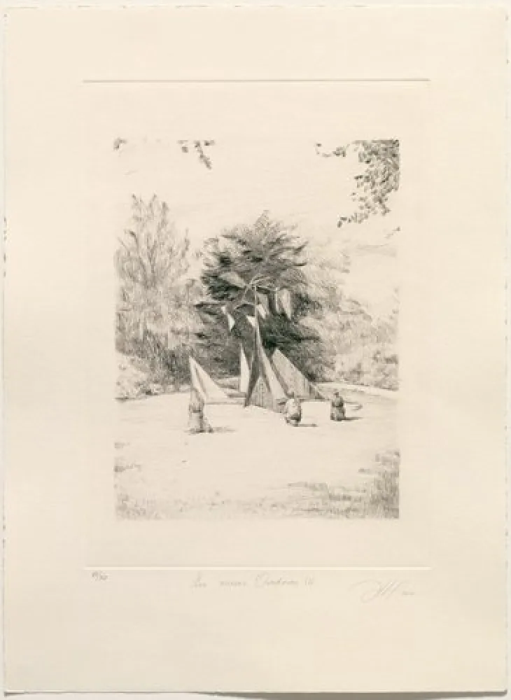 Kaltnadelradierung Gamarra - Los nuevos Oradores III