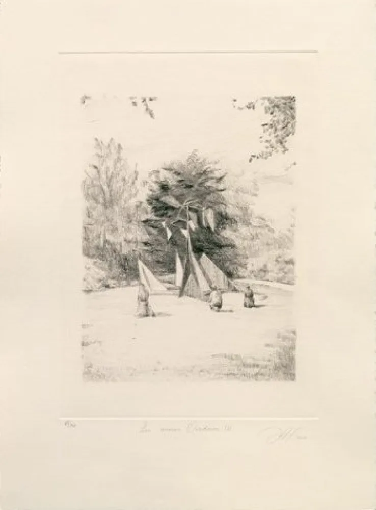 Kaltnadelradierung Gamarra - Los nuevos Oradores III