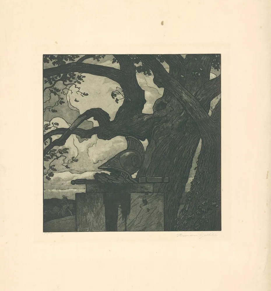 Radierung Und Aquatinta Gattiker - Das Heldengrab (Hero's Grave)