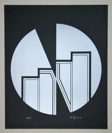 Linolschnitt Geiler - Concrete-constructive Composition