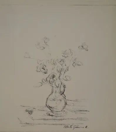 Lithographie Giacometti -  Bouquet dans une cruche I
