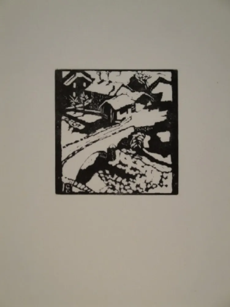 Holzschnitt Giacometti - Il ponte al sole, die Brücke in Stampa