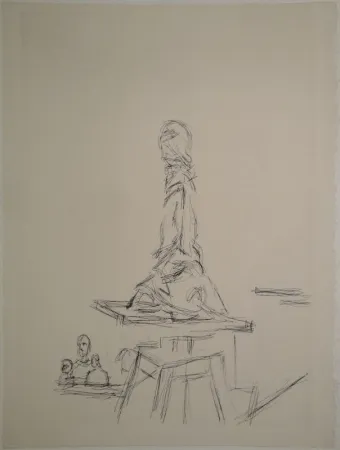 Radierung Giacometti - L'Atelier à la selette I. (Studio with the turntable)