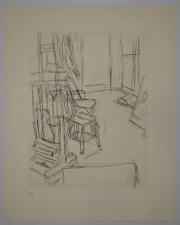 Stich Giacometti - L'Atelier au chevalet (Studio with the Easel)