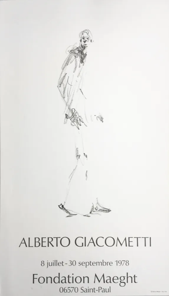 Plakat Giacometti - L'HOMME QUI MARCHE. Fondation Maeght du 8 juillet au 30 septembre 1978.