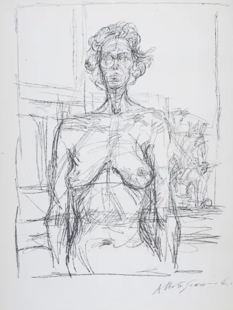 Lithographie Giacometti - Portrait, 1966