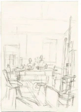 Lithographie Giacometti - The Artist's Studio