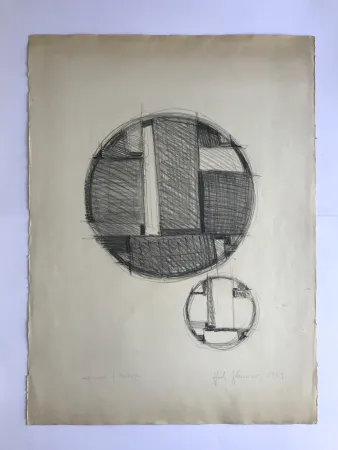 Lithographie Glarner - Drawing for Tondo no. 1