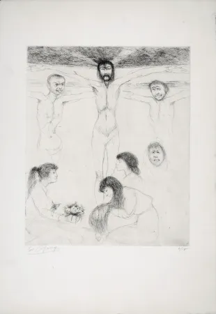 Stich Goerg - Le Christ, c. 1960s-1970s - Hand-signed!