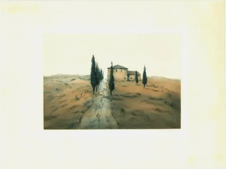 Radierung Und Aquatinta Gortner - Toskanische Landschaft / Tuscan Landscape