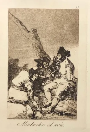 Radierung Goya - Capricho 11. Muchachos al avio