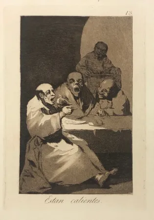 Radierung Goya - Capricho 13. Están calientes