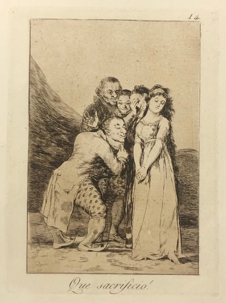Radierung Goya - Capricho 14. Que sacrificio
