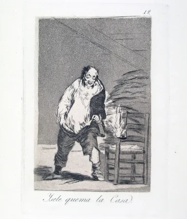 Radierung Und Aquatinta Goya - YSELE QUEMA LA CASA 