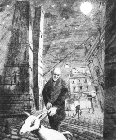 Kaltnadelradierung Grasselli - Visione notturna