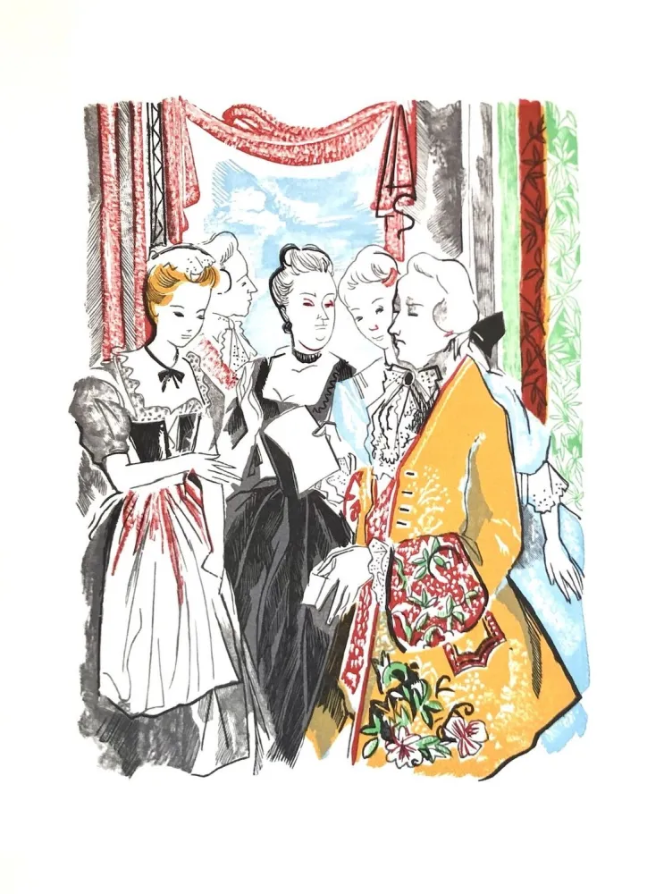 Holzschnitt Grau Sala - Théâtre de Marivaux